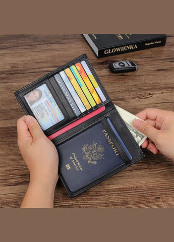 Черный кожаный кошелек-органайзер с отделом для ID документов JDR-8450A John McDee (329149114)