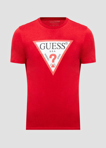 Біла чоловіча футболка біла з вишивкою спереді в стилі guess No Brand