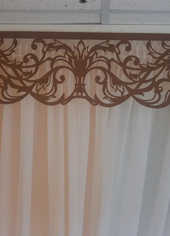 Ажурний жорсткий ламбрекен Ажур 2м коричневий (142_1л_п028) Firanka Lace (356892980)