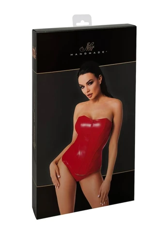 Комбінований демісезонний корсет noir handmade f355 red powerwetlook corset - l No Brand