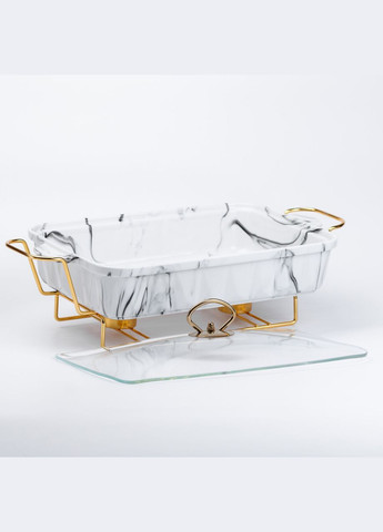 Настольная мармитница 2 литра мармит прямоугольный керамический 40х22.5х15.5 см для вторых блюд HP1030 Yiwu (305389531)