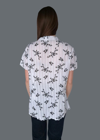 Біла блузка жіноча на ґудзиках із чорними листочками designers at debenhams No Brand