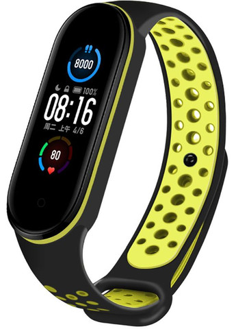 Ремешок Replacement Sports Strap for Mi Band 5/6/7 Black/Yellow UWatch (301468431)
