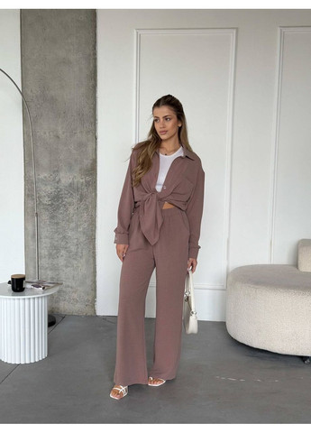 Костюм в свободном стиле рубашка и брюки американская креп жатка Україна (351486554)