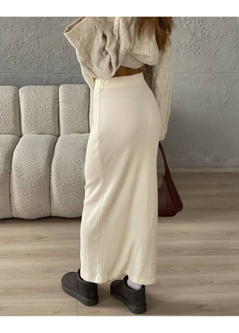 Молочная повседневная однотонная юбка женская KaraMix