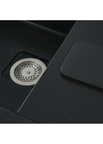 Гранитная мойка для кухни 7850 CUBE матовая Черный металлик Platinum (336936462)