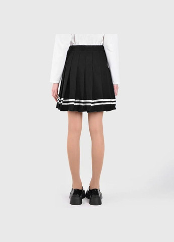 Спідниця шкільна плісирована коротка з шортиками зі смужками знизу чорна 6555 104-128 (XS) No Brand (351476371)