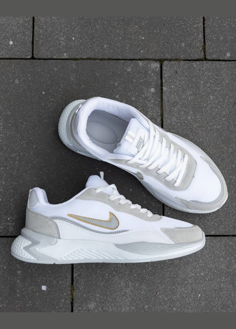 Білі Осінні кросівки чоловічі nike No Brand Racer White Silver ND