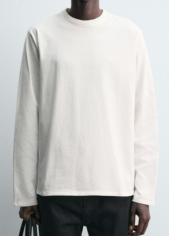 Лонгслів Zara однотонний білий