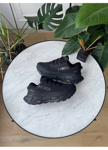 Чорні Осінні кросівки чоловічі hoka skyline-float x gore-tex black | хока скайлайн-флоат чорні No Brand