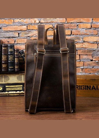 Рюкзак для ноутбука шкіряний коричневий 29х41х12 см 14796 Vintage (362417771)