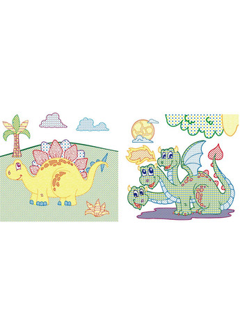 Водяна розмальовка Динозаврики та дракончики, з кольоровим контуром, 12 сторінок () Кристал Бук F00023305 (331861068)