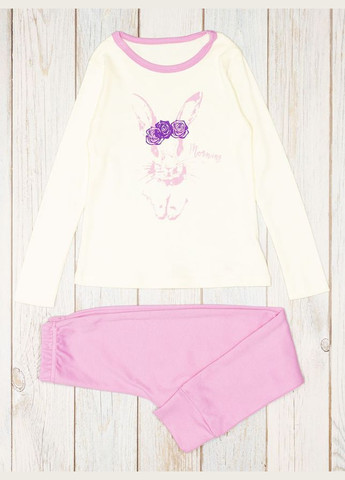 Молочна всесезон піжама для дівчинки Flamingo