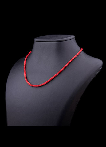 Шелковый красный шнурок с гладкой серебряной застежкой (3мм) 18203 60 Oniks (264025027)