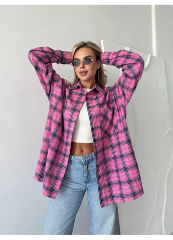 Розовая рубашка в клетку Garna