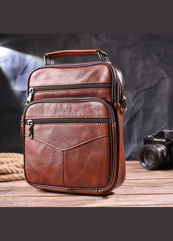 Сумка кросс боди кожаная мужская рыжая 21277 Vintage (329196743)