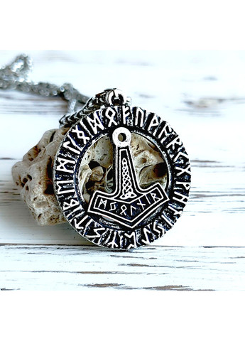 Кулон Молот Тора с рунами на цепочке No Brand (364202425)