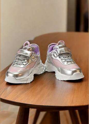 Серебряные демисезонные кроссовки для девочки е-87 Clibee