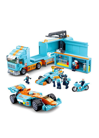 Конструктор "Racing Team": Трейлер для гоночних автомобілів, 1044 деталей Sluban (323436708)