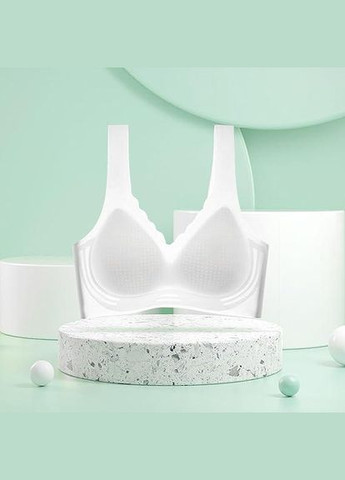 Сірий безшовний підтримуючий топ-бюстгальтер для важких грудей фіксація 90с 95с (2xl 3xl) сірий Po Fanu без кісточок