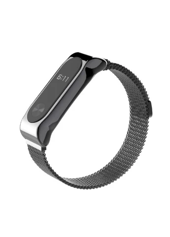 Миланский сетчатый ремешок Mijobs для фитнес-браслета Xiaomi Mi Band 2 - Black Primo (334011834)