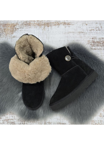 Уггі жіночі зимові чорні з натуральної замші на хутрі Inblu (365718480)