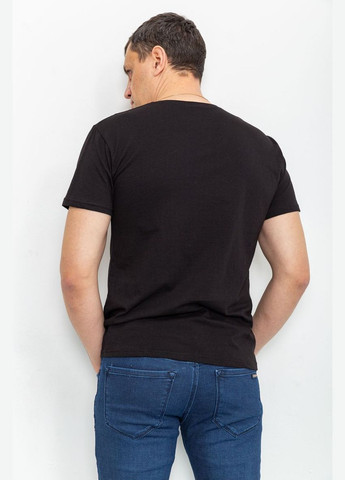 Черная мужская футболка с тризубом, цвет светло-серый, Ager