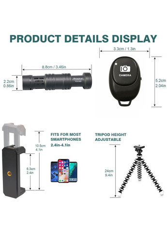 Набор штатив с креплением для телефона + креплением для экшен камер + микрофон + пульт комплект VM-D02 KIT 2GO Mcoplus (372799846)