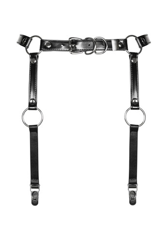 Гартеры A741 garter belt black O/S, искусственная кожа Obsessive (358890773)