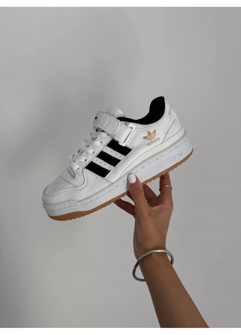 Черные демисезонные кроссовки мужские adidas forum white / black gum адидас форум No Brand