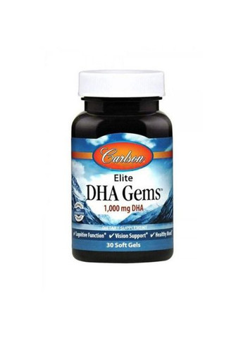 Elite DHA Gems 1000 mg 30 Soft Gels CAR-16900 Carlson Labs (287356625)