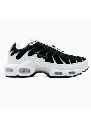 Черные демисезонные кроссовки мужские nike air max tn plus black / white nik-0484 найк аир макс тн плюс No Brand