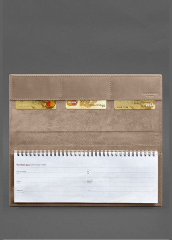 Настільний планер з блоком на пружині світло-бежевий Crazy Horse (A-028725) BlankNote (341534900)