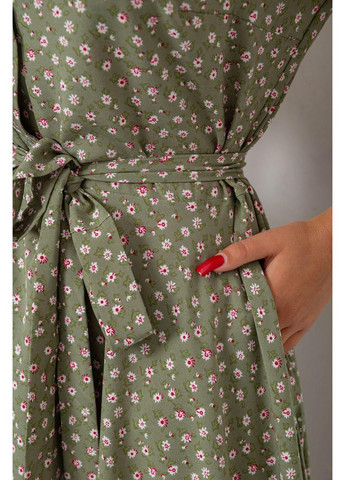 Оливкова сукня софт із принтом,, 230r1111 Ager