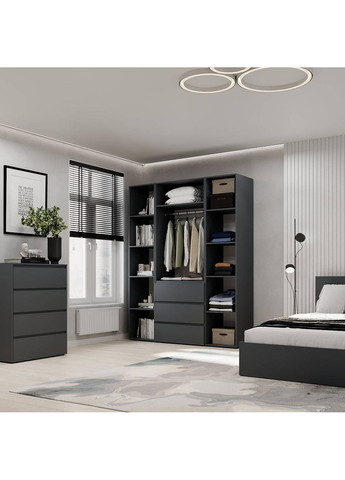 Шкаф распашной комбинированный №8 Light 1600x500x2200 Графит (LTK087000000) Art In Head (342323470)