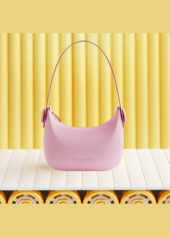 Сумочка силіконова клатч жіночий на ремінці з ручками водонепроникна сумка на блискавці, рожева No Brand (354829502)