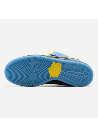 Жовті Осінні кросівки чоловічі nike sb dunk low x powerpuff girls blue yellow найк сб данк No Brand