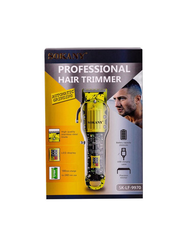 Машинка для стрижки волосся SK-LF-9970 акумуляторна з 8 насадками Жовтий Sokany (351431655)