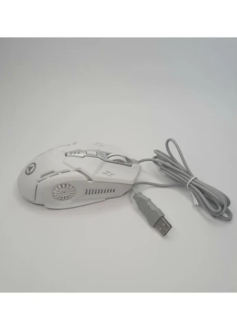 Проводная игровая мышка для компьютера USB белая G5WI с подсветкой No Brand (326800914)