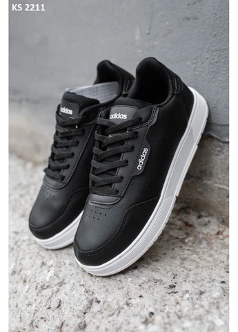 Білі кросівки чоловічі adidas black white адідас білі демісезон No Brand