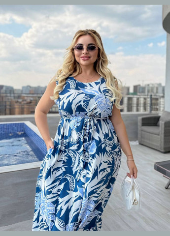 Блакитна повсякденний, кежуал жіноча сукня ботал а-силует Style Point з квітковим принтом