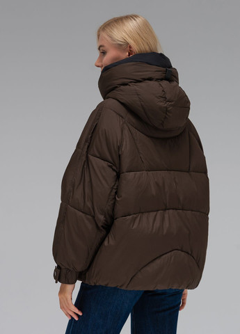Темно-коричнева зимня куртка з капюшоном модель Viva 070