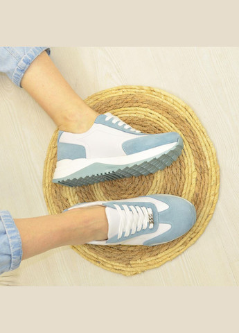 Кроссовки женские комбинированные на шнуровке. Цвет голубой, белый. 38 размер Vasha para комбинированные демисезоны (303932049)