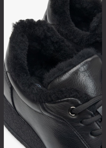 Черные зимние кроссовки, цвет черный Estro