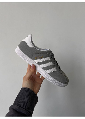 КРОССОВКИ ЖЕНСКИЕ ADIDAS GAZELLE GREY АДИДАС ГАЗЕЛЬ No Brand серые демисезоны (367167557)
