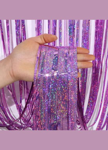 для фотозони довгий з голограмою 4 м на 1 м рожевий Jannet Дощик (316644764)