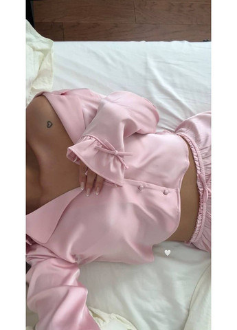 Рожева всесезон жіноча шовкова піжама сорочка + брюки Avanti