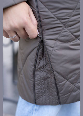 Оливковое зимнее Женское зимнее длинное пальто больших размеров 502852 Delfy