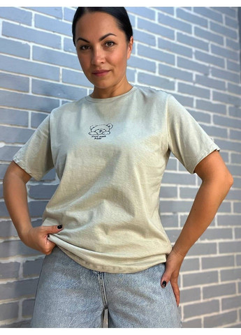 Футболка женская Pepper Mint AF24-23 принт медвежонок впереди Pepper&Mint - (304062706)