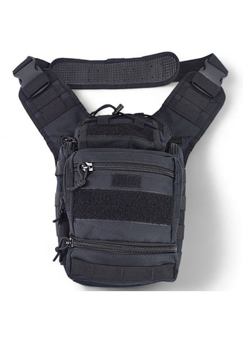 Тактическая сумка черная через плечо военная большая нагрудная сумка ВСУ однолямочная сумка универсальная армейская No Brand (298569298)